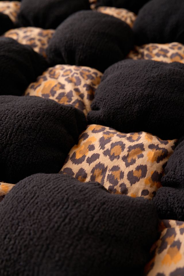 Leopard Sherpa Puff Throw #1