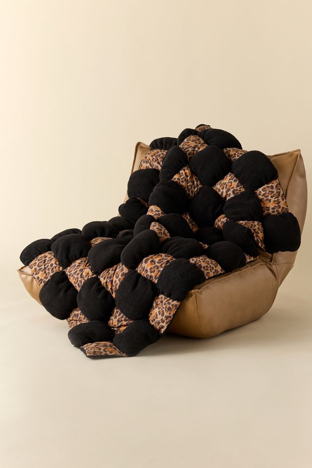 Leopard Sherpa Puff Throw #2