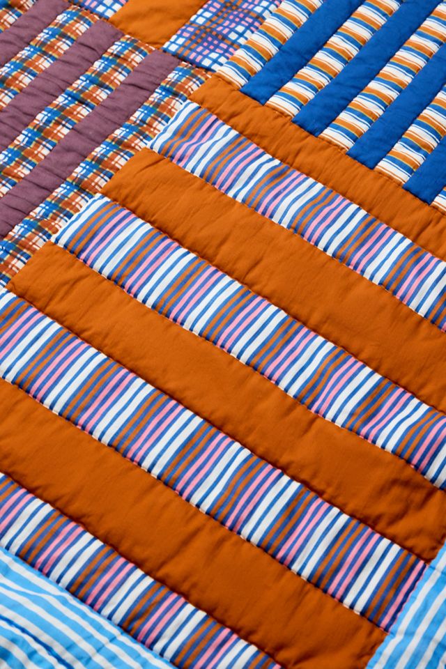 Coperta Trapuntata a Quadri Blu #2