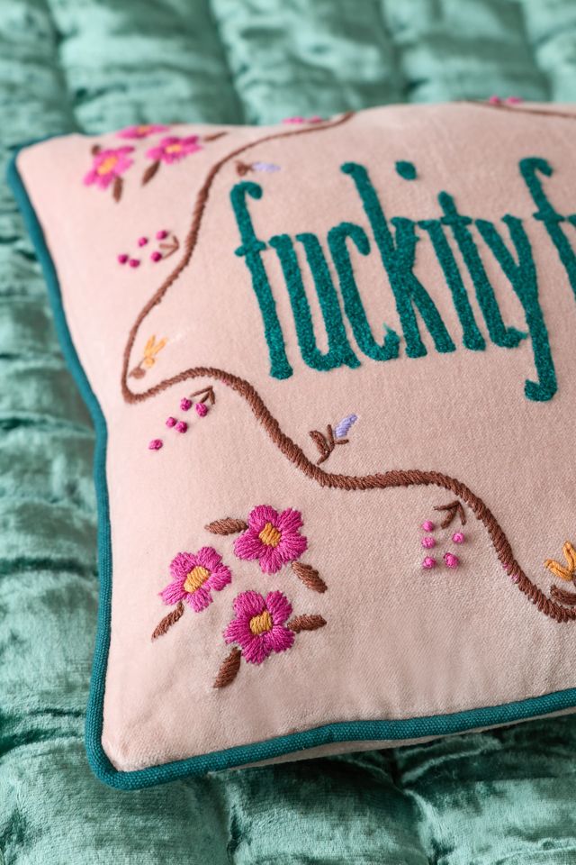Cuscino di Velluto Pink F*ckity F*ck #1