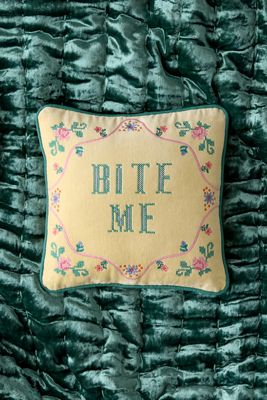 Bite Me Velvet Cushion