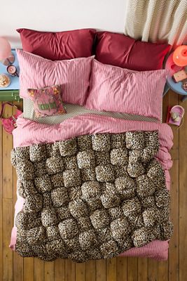 Leopard Sherpa Puff Throw