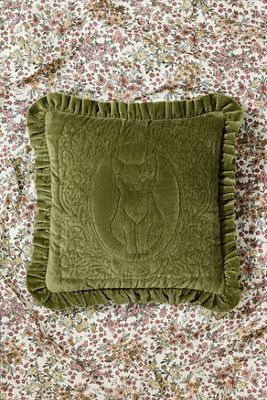 Coussin matelassé vert pour chat