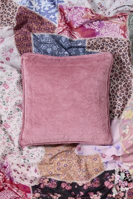 Coussin cœur matelassé rose
