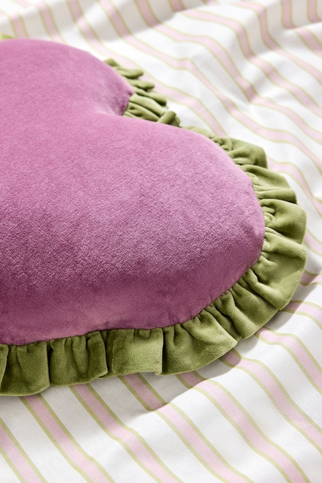 Purple Heart Ruffle Cushion #1