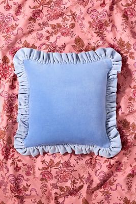 Cuscino Blu con Volant