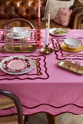 Pink Wiggle Tablecloth
