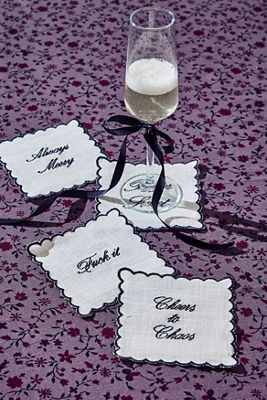 Bittersweet Scalloped Cocktail Napkins Set of 4