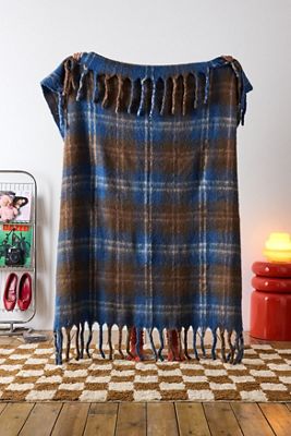 Blue Check Cosy Throw