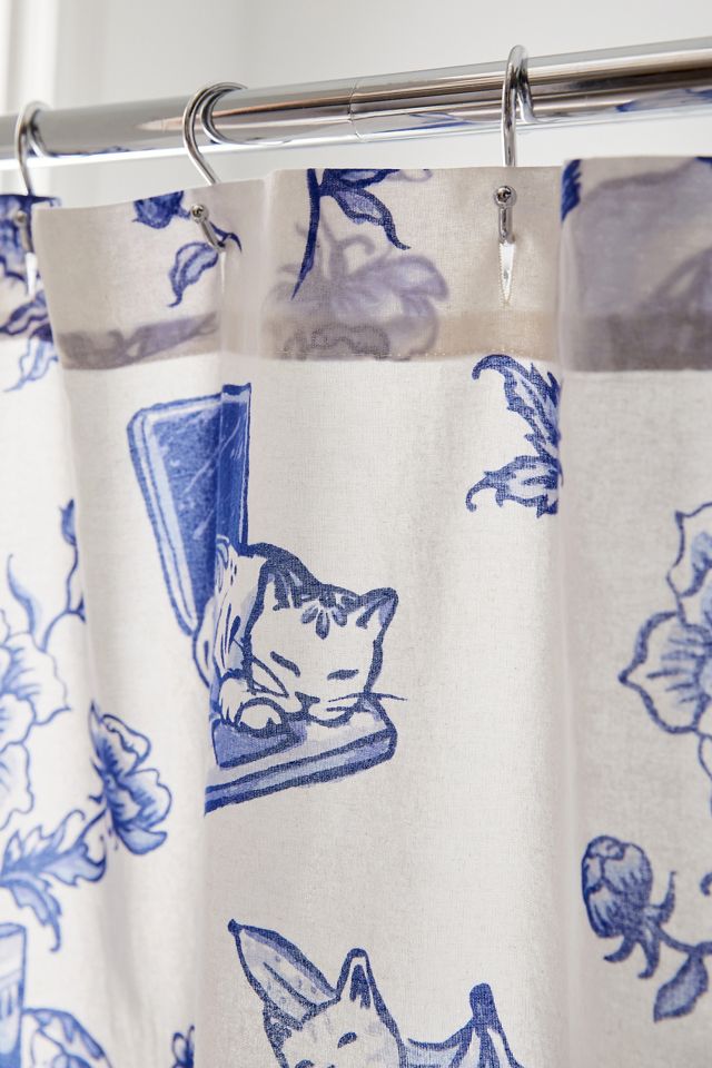 Delft Cat Shower Curtain #2