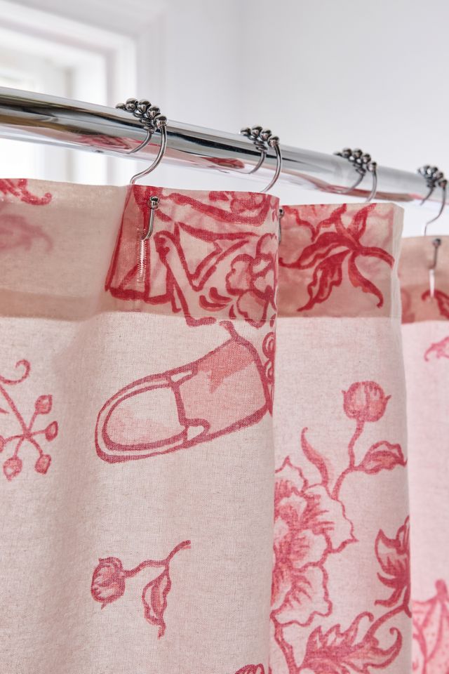 Pink Delft Cat Shower Curtain #2