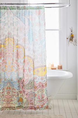 Mint Saffron Shower Curtain