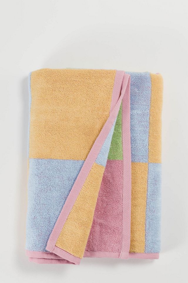 BAGGU Surf Multi Check Bath Towel Urban Outfitters UK