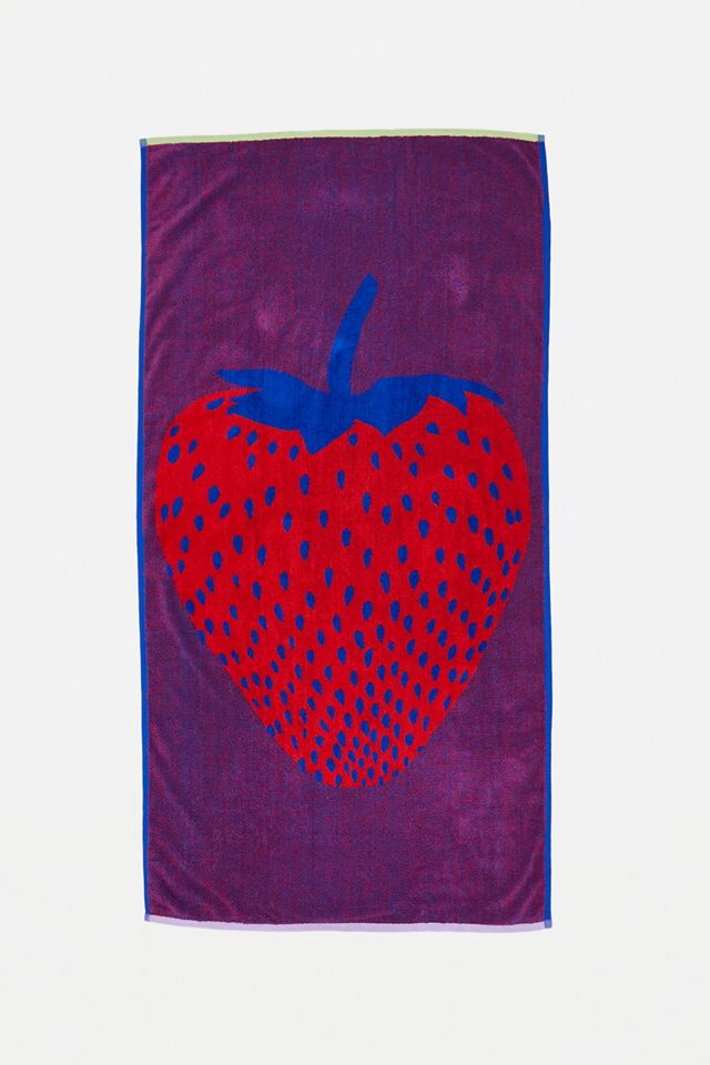 BAGGU Giant Strawberry Bath Towel Urban Outfitters UK