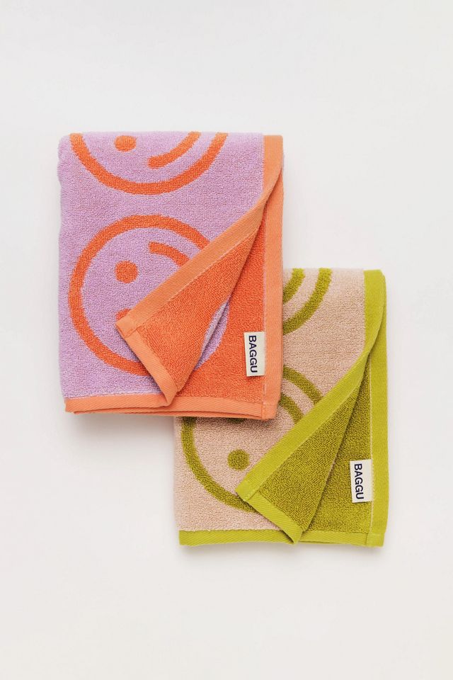 BAGGU Happy Lilac Ochre Hand Towels 2Pack Urban Outfitters UK