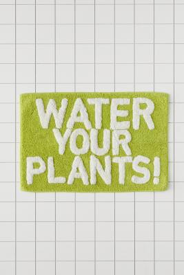 Water Your Plants Bath Mat - Green ALL at Urban Outfitters