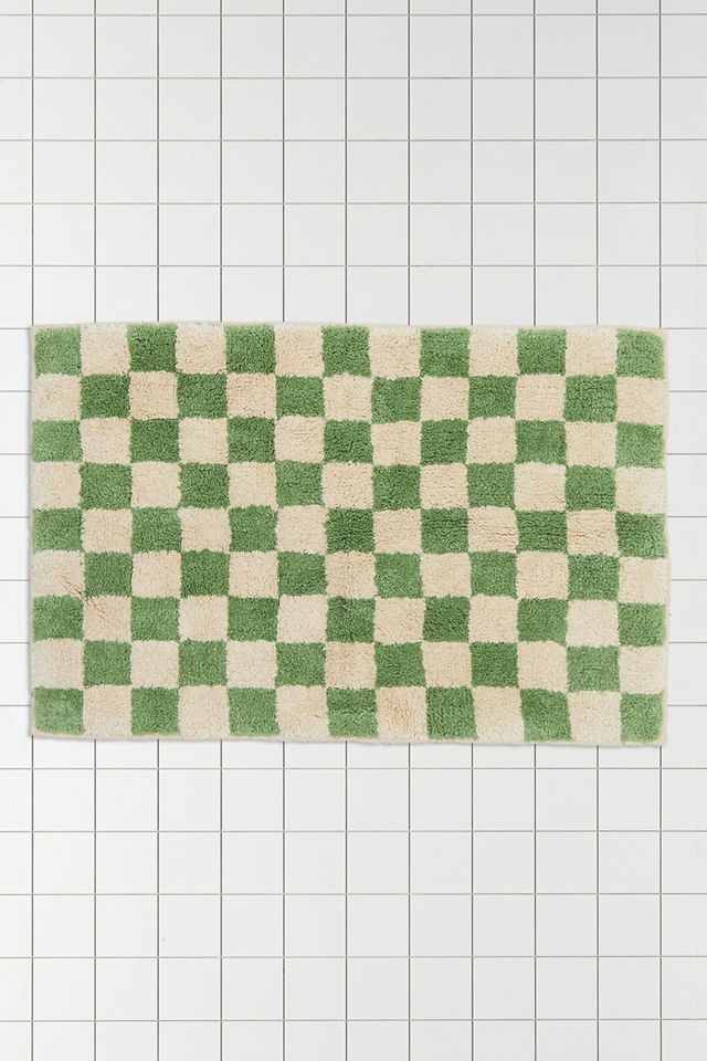 Grüne Karomuster Badematte #1