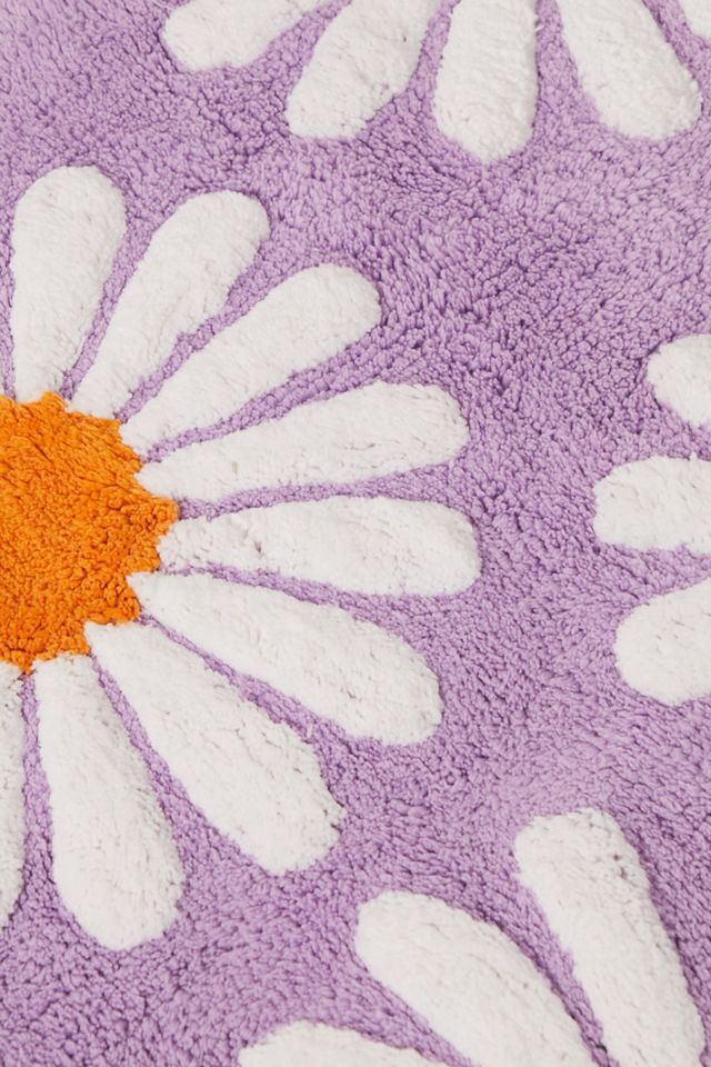 Daisies Lilac Tufted Bath Mat #2