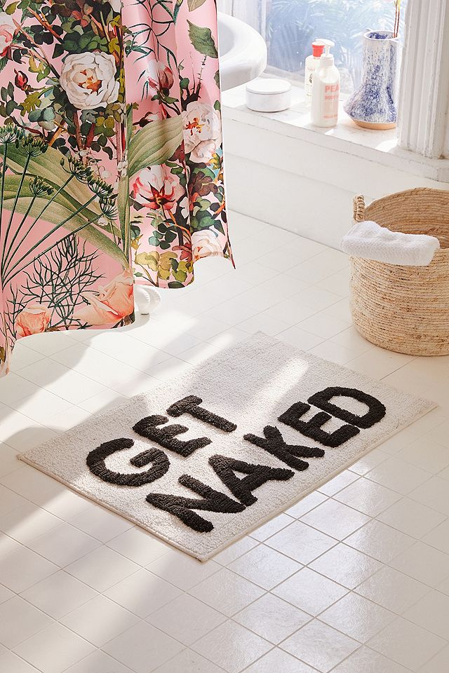 Get Naked Black & White Bath Mat