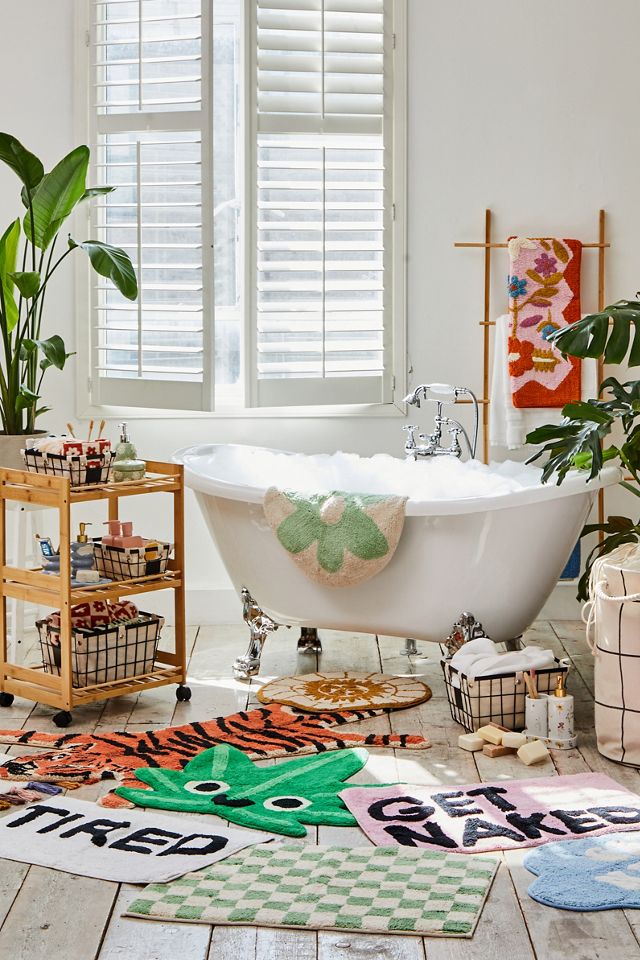 Tapis de bain fatigué noir et blanc #2