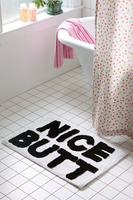 Black & White Nice Butt Bath Mat 