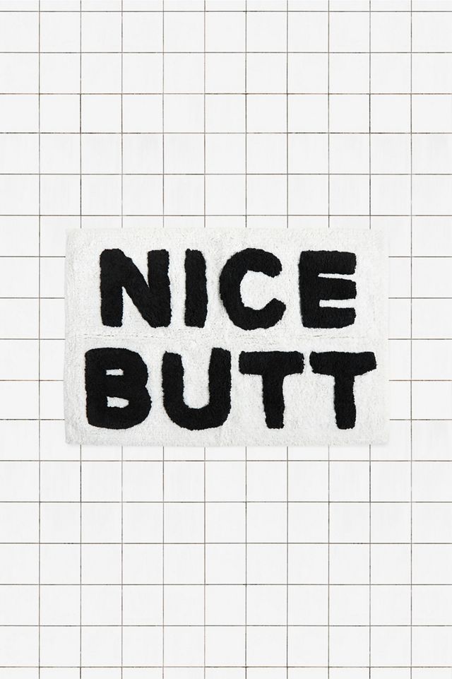 Alfombra de Baño Negro y Blanco Nice Butt #1