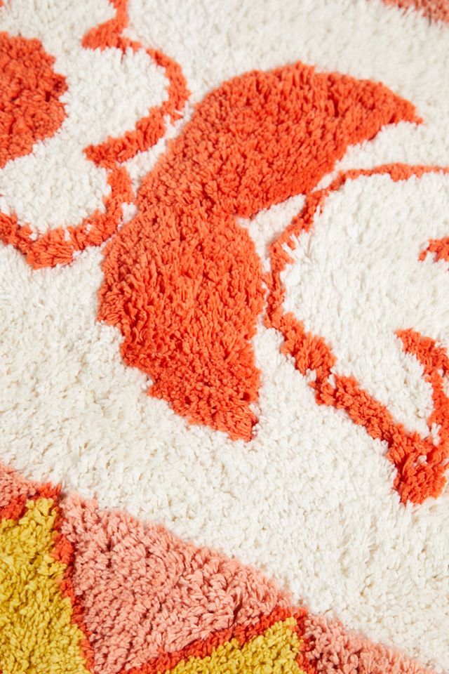 Tapis de bain coureur floral rétro #1