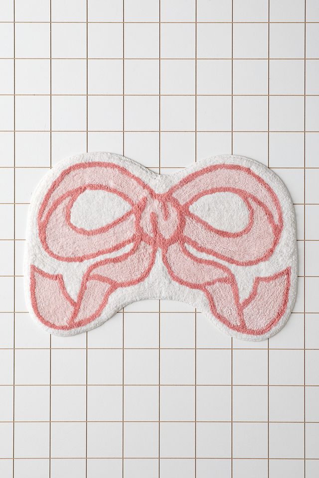 Pink Bow Bath Mat #1