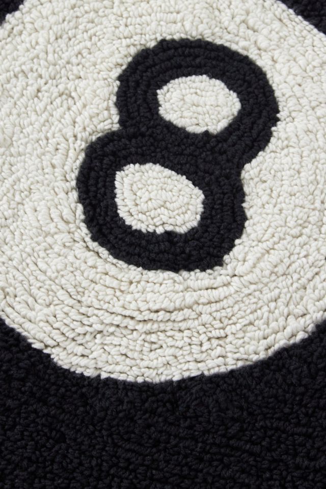 Black 8 Ball 2x2 Rug | Urban Outfitters UK