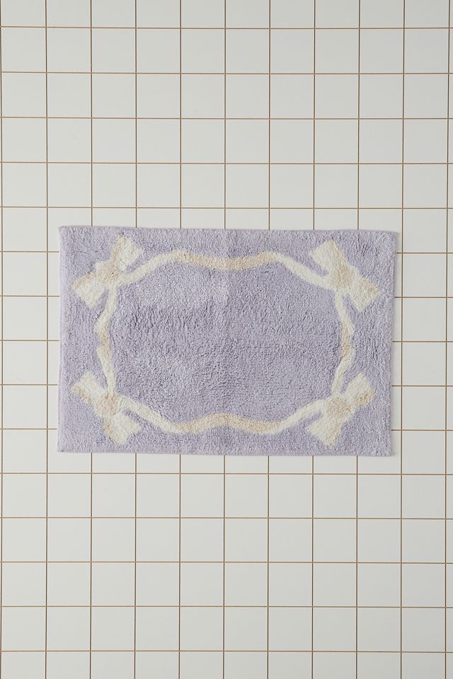 Tapis de bain à nœuds lacés lilas #1