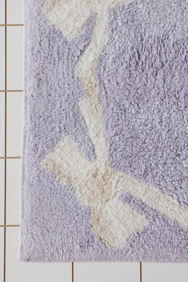 Tapis de bain à nœuds lacés lilas #3
