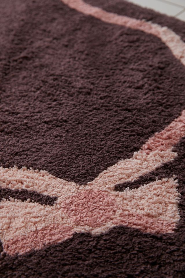 Tapis de bain à nœuds lacets couleur prune #2