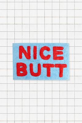 Blue & Red Nice Butt Bath Mat