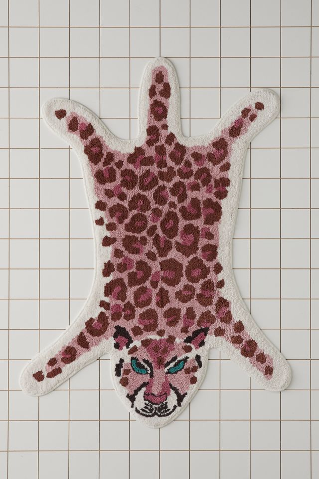 Pink Leopard Bath Mat #1