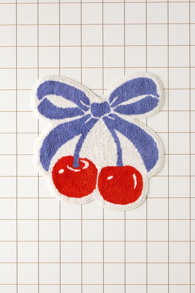 Cherry Bow Bath Mat #1