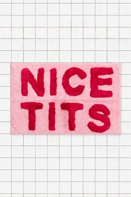 Pink & Red Nice Tits Bath Mat
