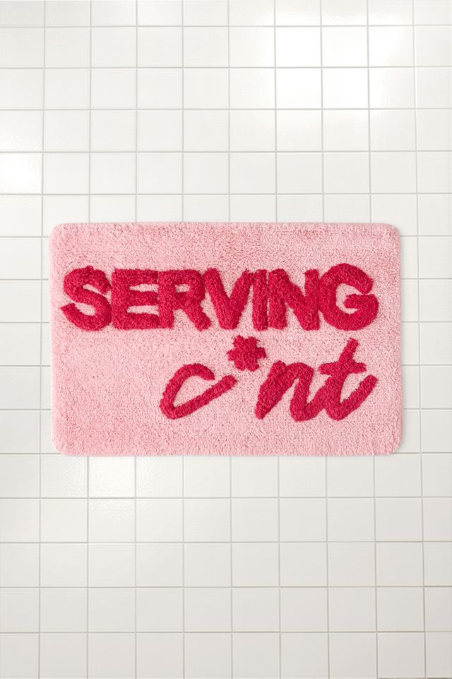 Pink & Red Serving C*nt Bath Mat #1