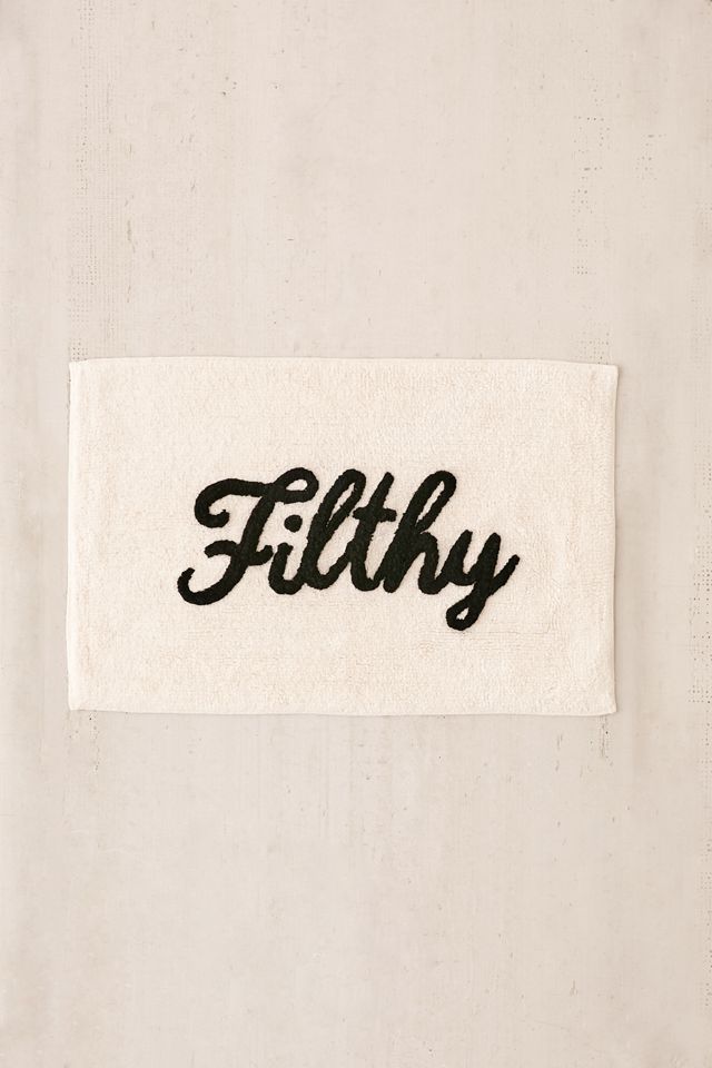 Filthy Black & White Bath Mat #1