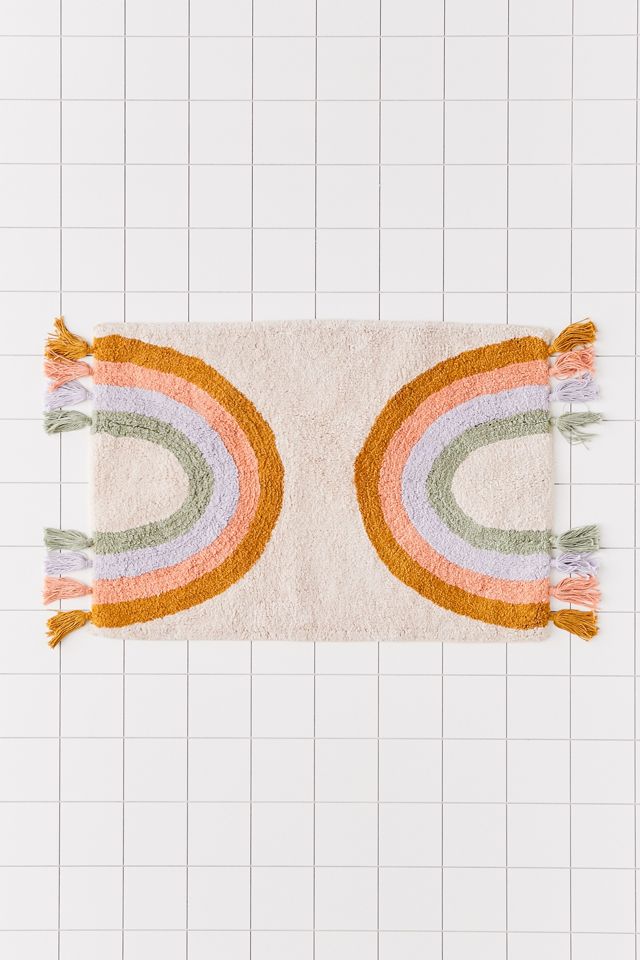 Rainbow Fringe Bath Mat #1