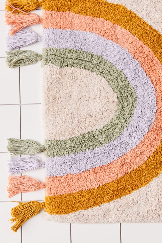 Rainbow Fringe Bath Mat #2