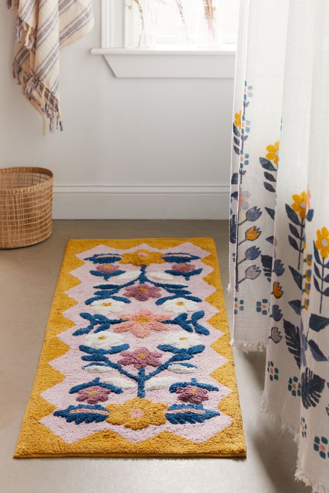 Floral bath outlet mats