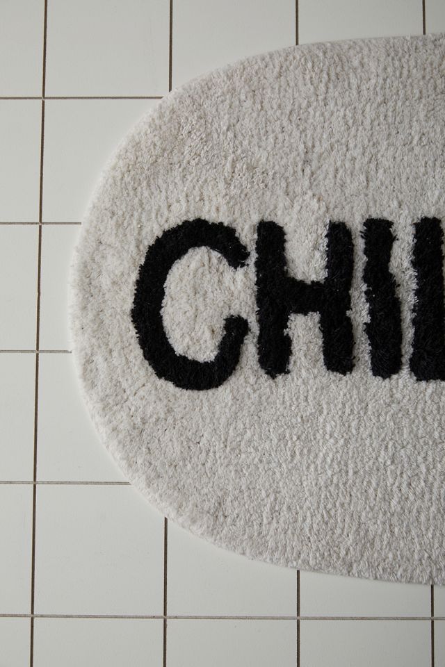 Tapis de bain noir et blanc Chill Pill #3