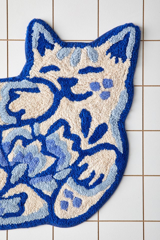 Delft Cat Bath Mat #2