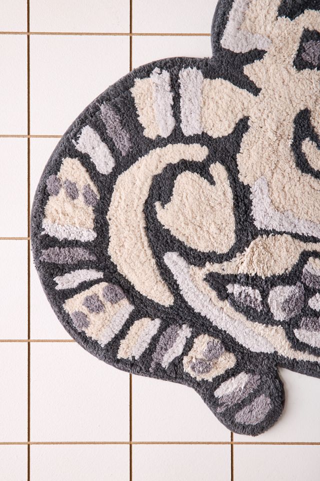 Grey Delft Cat Bath Mat #3