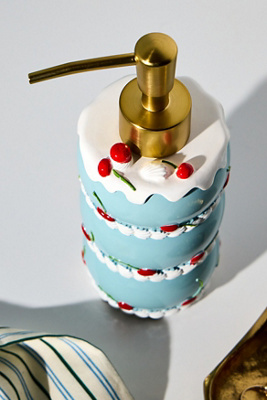 Dispenser Sapone In Vetro 473 Ml Con Pompa Bronzo - Motivo Gemme Ricaricabile - 4