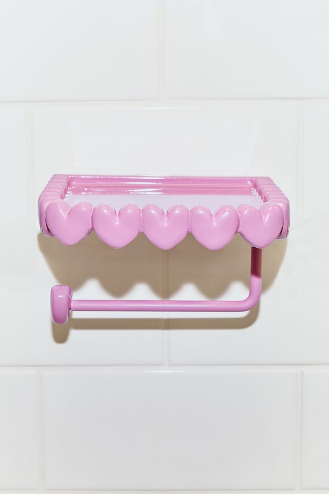 Porte-papier hygiénique et étagère de rangement Eloise à bordure cœur #1