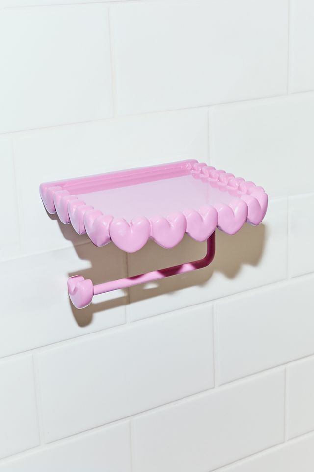Porte-papier hygiénique et étagère de rangement Eloise à bordure cœur #2