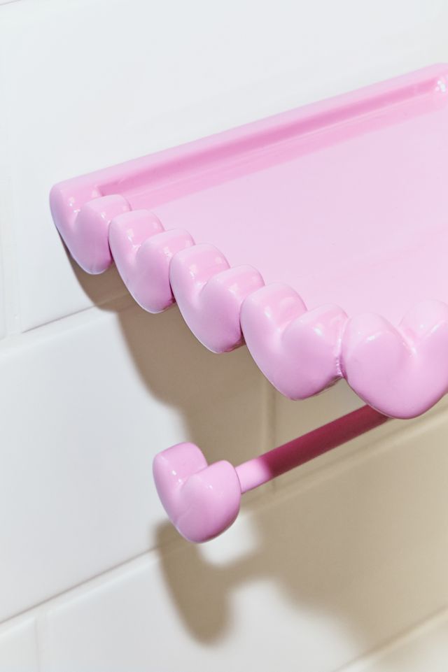 Porte-papier hygiénique et étagère de rangement Eloise à bordure cœur #3