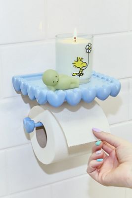 Porte-papier hygiénique et étagère de rangement Eloise à bordure cœur