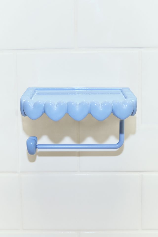 Porte-papier hygiénique et étagère de rangement Eloise à bordure cœur #1